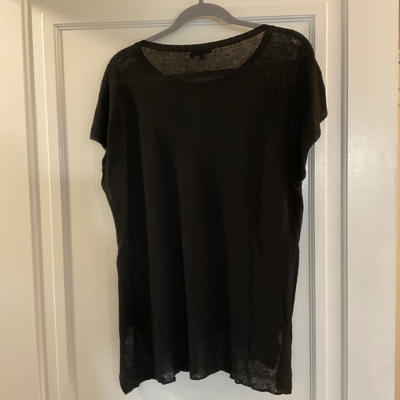 Eileen Fisher Black V-Neck Top sz small - Picture 2 of 4